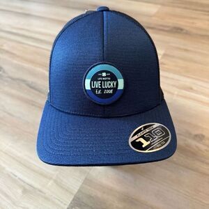 New Top Golf Live Lucky Black Clover Trucker Adjustable Snapback Hat Navy Blue